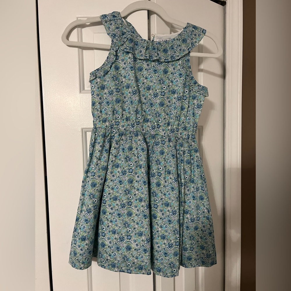 J Crew Crewcuts Liberty of London Sleeveless Dress, Blue & Green Floral, Size 8